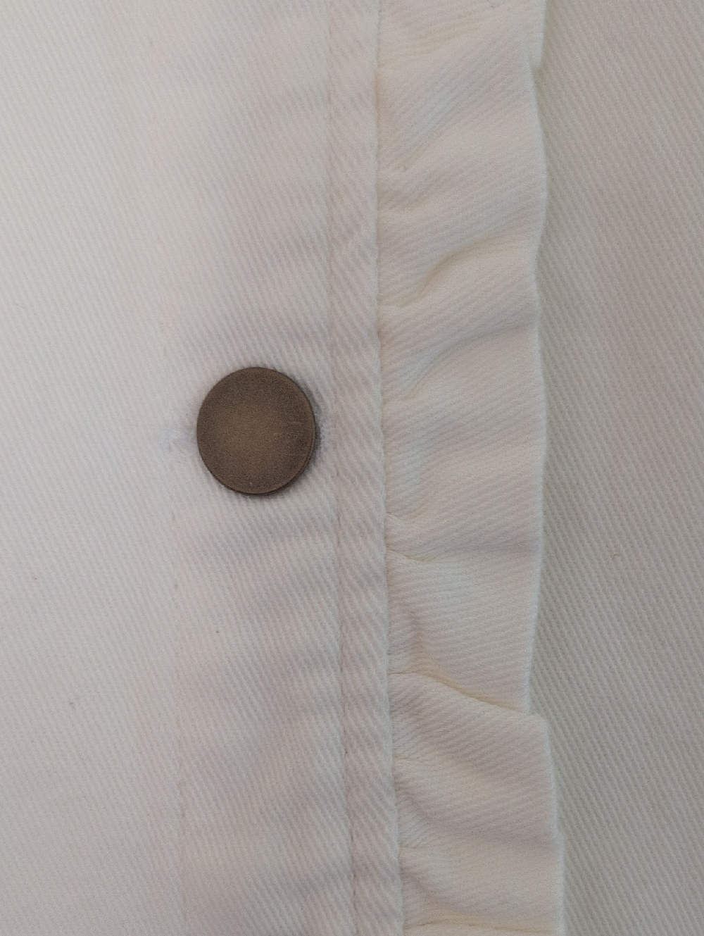 Draper James White Ruffle-Trim Cotton Jean Jacket - Picture 3 of 4